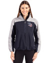 Tampa Bay Rays Stars & Stripes Cutter & Buck Charter Eco Recycled Womens Anorak Jacket Navy Blue/Polished Front Thumbnail Image