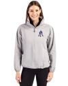 New England Patriots Historic Cutter & Buck Charter Eco Recycled Womens Anorak Jacket Polished Medium Gray Front Thumbnail Image