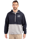 New York Giants Historic Cutter & Buck Charter Eco Recycled Mens Anorak Jacket Navy Blue/Polished Front Thumbnail Image