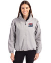 New York Giants Historic Cutter & Buck Charter Eco Recycled Womens Full-Zip Jacket Polished Medium Gray Front Thumbnail Image