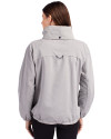New England Patriots Historic Cutter & Buck Charter Eco Recycled Womens Full-Zip Jacket Polished Medium Gray Back Thumbnail Image