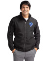 Los Angeles Rams Historic Cutter & Buck Charter Eco Recycled Mens Full-Zip Jacket Black Front Thumbnail Image
