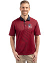 Detroit Tigers Stars & Stripes Cutter & Buck Virtue Eco Pique Micro Stripe Recycled Mens Polo Red/Navy Blue Front Thumbnail Image