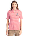 Arizona Diamondbacks Stars & Stripes Cutter & Buck Virtue Eco Pique Stripe Recycled Womens Top Red Front Thumbnail Image