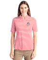 Baltimore Orioles Stars & Stripes Cutter & Buck Virtue Eco Pique Stripe Recycled Womens Top Red Front Thumbnail Image