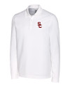 USC Trojans Cutter & Buck Advantage Eco Tri-Blend Pique Mens Big and Tall Long Sleeve Polo White Mannequin Thumbnail Image