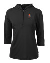 Oklahoma State Cowboys Wrestling Pete Cutter & Buck Virtue Eco Pique Recycled Half Zip Pullover Womens Hoodie Black Mannequin Thumbnail Image