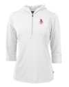 Oklahoma State Cowboys Wrestling Pete Cutter & Buck Virtue Eco Pique Recycled Half Zip Pullover Womens Hoodie White Mannequin Thumbnail Image