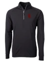 USC Trojans Cutter & Buck Adapt Eco Knit Stretch Recycled Mens Big and Tall Quarter Zip Pullover Black Mannequin Thumbnail Image