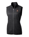 Oklahoma State Cowboys Wrestling Pete Cutter & Buck Mainsail Sweater Knit Womens Full Zip Vest Charcoal Heather Mannequin Thumbnail Image