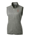 Oklahoma State Cowboys Wrestling Pete Cutter & Buck Mainsail Sweater Knit Womens Full Zip Vest Polished Heather Mannequin Thumbnail Image