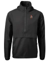 View image 3: Oklahoma State Cowboys Wrestling Pete Cutter & Buck Charter Recycled Packable Mens Half Zip Anorak Jacket Black Mannequin
