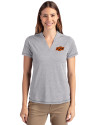 Oklahoma State Cowboys Cutter & Buck Forge Eco Heathered Stretch Womens Blade Top Polished Heather Front Thumbnail Image