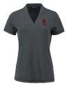 USC Trojans Cutter & Buck Forge Eco Heathered Stretch Womens Blade Top Dark Black Heather Mannequin Thumbnail Image