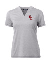 USC Trojans Cutter & Buck Forge Eco Heathered Stretch Womens Blade Top Polished Heather Mannequin Thumbnail Image