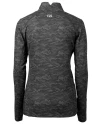 USC Trojans Cutter & Buck Traverse Stretch Eco Camo Print Quarter Zip Womens Pullover Black Mannequin Back Thumbnail Image