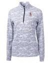 Oklahoma State Cowboys Wrestling Pete Cutter & Buck Traverse Stretch Eco Camo Print Quarter Zip Womens Pullover Charcoal Mannequin Thumbnail Image