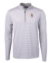 Oklahoma State Cowboys Wrestling Pete Cutter & Buck Virtue Eco Pique Micro Stripe Recycled Mens Quarter Zip Polished/White Mannequin Thumbnail Image