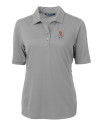 View image 11: Oklahoma State Cowboys Wrestling Pete Cutter & Buck Virtue Recycled Featherlight Pique Womens Polo Polished Medium Gray Mannequin