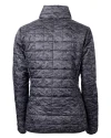 USC Trojans Cutter & Buck Rainier PrimaLoft® Womens Eco Insulated Full Zip Printed Puffer Jacket Black Mannequin Back Thumbnail Image