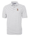 Oklahoma State Cowboys Wrestling Pete Cutter & Buck Virtue Eco Pique Stripe Recycled Mens Big and Tall Polo Polished Medium Gray Mannequin Thumbnail Image
