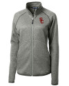 USC Trojans Cutter & Buck Mainsail Sweater-Knit Womens Full Zip Jacket Polished Heather Mannequin Thumbnail Image
