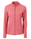 USC Trojans Cutter & Buck Adapt Eco Knit Heather Recycled Womens Full Zip Cardinal Red Heather Mannequin Thumbnail Image