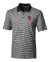 USC Trojans Cutter & Buck Forge Tonal Stripe Stretch Mens Big and Tall Polo Black Mannequin Thumbnail Image