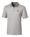 Oklahoma State Cowboys Wrestling Pete Cutter & Buck Forge Tonal Stripe Stretch Mens Big and Tall Polo Polished Medium Gray Mannequin Thumbnail Image
