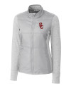 USC Trojans Cutter & Buck Stealth Hybrid Quilted Womens Full Zip Windbreaker Jacket Polished Medium Gray Mannequin Thumbnail Image