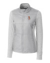 Oklahoma State Cowboys Wrestling Pete Cutter & Buck Stealth Hybrid Quilted Womens Full Zip Windbreaker Jacket Polished Medium Gray Mannequin Thumbnail Image