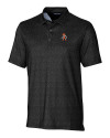 View image 3: Oklahoma State Cowboys Wrestling Pete Cutter & Buck Pike Micro Floral Print Stretch Mens Polo Black Mannequin