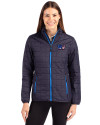 Washington Commanders Americana Cutter & Buck Rainier PrimaLoft®  Womens Eco Insulated Full Zip Puffer Jacket Dark Navy Front Thumbnail Image