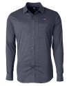 Washington Commanders Americana Cutter & Buck Versatech Geo Dobby Stretch Mens Big and Tall Long Sleeve Dress Shirt Liberty Navy Mannequin Thumbnail Image