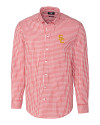 USC Trojans Cutter & Buck Easy Care Stretch Gingham Mens Big and Tall Long Sleeve Dress Shirt Cardinal Red Mannequin Thumbnail Image
