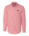 Washington Commanders Americana Cutter & Buck Easy Care Stretch Gingham Mens Long Sleeve Dress Shirt Cardinal Red Mannequin Thumbnail Image