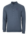 Washington Commanders Americana Cutter & Buck Saturday Cotton Blend Mens Big and Tall  Mock Pullover Sweatshirt Navy Blue Heather Mannequin Thumbnail Image