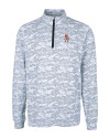 View image 7: Oklahoma State Cowboys Wrestling Pete Cutter & Buck Traverse Recycled Smooth Stretch Mens Camo Quarter Zip Pullover Charcoal Mannequin