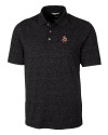 Oklahoma State Cowboys Wrestling Pete Cutter & Buck Advantage Tri-Blend Space Dye Mens Big and Tall Polo Dark Black Mannequin Thumbnail Image