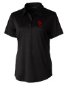 USC Trojans Cutter & Buck Prospect Eco Textured Stretch Recycled Womens Short Sleeve Polo Black Mannequin Thumbnail Image