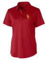 USC Trojans Cutter & Buck Prospect Eco Textured Stretch Recycled Womens Short Sleeve Polo Cardinal Red Mannequin Thumbnail Image