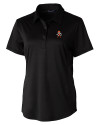 Oklahoma State Cowboys Wrestling Pete Cutter & Buck Prospect Eco Textured Stretch Recycled Womens Short Sleeve Polo Black Mannequin Thumbnail Image