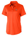 Oklahoma State Cowboys Wrestling Pete Cutter & Buck Prospect Eco Textured Stretch Recycled Womens Short Sleeve Polo College Orange Mannequin Thumbnail Image