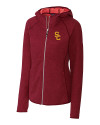 USC Trojans Cutter & Buck Mainsail Full Zip Hooded Womens Jacket Cardinal Red Heather Mannequin Thumbnail Image