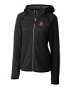 Oklahoma State Cowboys Wrestling Pete Cutter & Buck Mainsail Full Zip Hooded Womens Jacket Charcoal Heather Mannequin Thumbnail Image