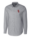 USC Trojans Cutter & Buck Stretch Oxford Mens Long Sleeve Dress Shirt Charcoal Mannequin Thumbnail Image