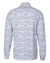 Oklahoma State Cowboys Wrestling Pete Cutter & Buck Traverse Stretch Eco Camo Print Quarter Zip Mens Big and Tall Pullover Charcoal Mannequin Back Thumbnail Image