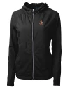 View image 3: Oklahoma State Cowboys Wrestling Pete Cutter & Buck Adapt Recycled Soft Knit Stretch Womens Hybrid Full Zip Jacket Black Mannequin