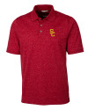 USC Trojans Cutter & Buck Advantage Tri-Blend Space Dye Mens Polo Dark Cardinal Red Mannequin Thumbnail Image