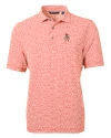 Oklahoma State Cowboys Wrestling Pete Cutter & Buck Virtue Eco Pique Botanical Print Recycled Mens Polo College Orange Mannequin Thumbnail Image
